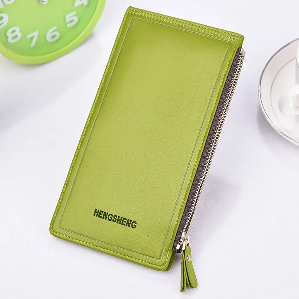 Coneed Портмоне на молнии кожаный кошелек женский длинный карман бумажник на молнии Держатель для карт клатч двойные карманы кожаный кошелек для монет