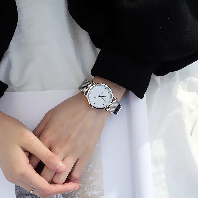 

Female Students Watch Korean-style Simple Casual Glorious Trend of Fashion Metal Watch Strap Silver Chain Quartz WOMEN'S Watch T