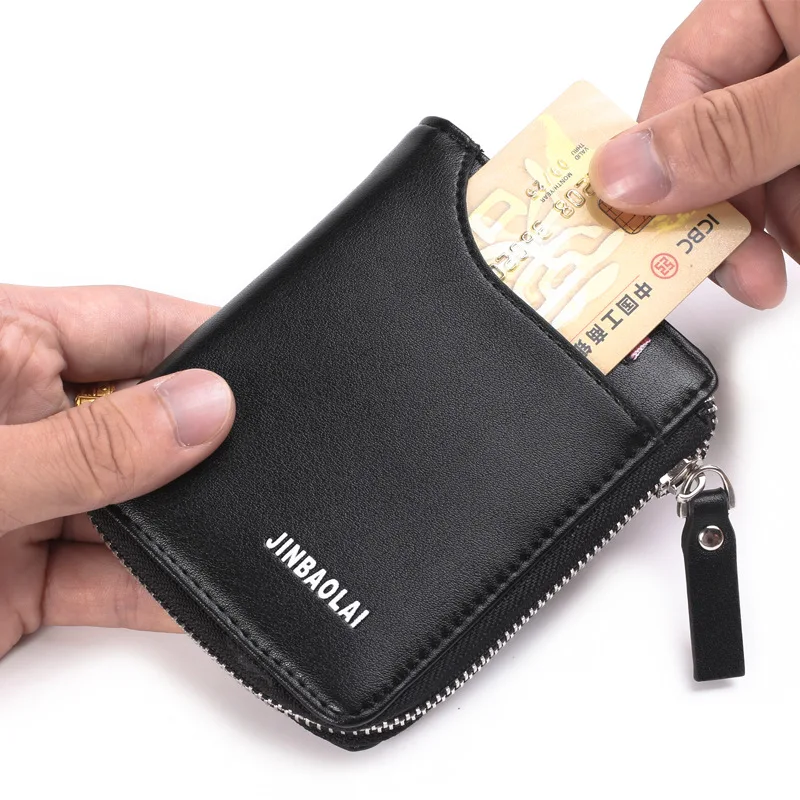 

MEN'S Wallet Men's Short Verticle Business Men's Zipper YOUTH Zip Card Package Men's Wallet