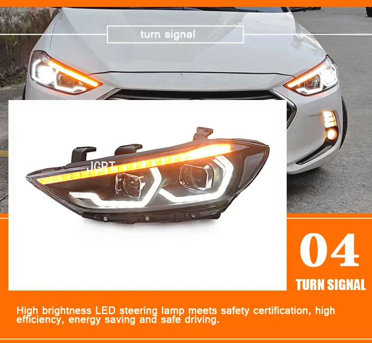 2 шт. автомобильный стиль светодиодный фары для hyundai Elantra 16-19 для Elantra Головной фонарь DRL Объектив двойной луч H7 HID Xenon bi xenon объектив