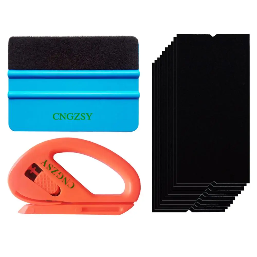 

Car Sticker Glue Remover Tools Vinyl Film Car Wrap Felt Squeegee Extra Felt Scraper Paper Cutter Knife Window Tints Tools K118
