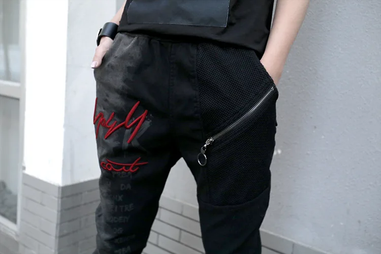 Skinny Elastic Pencil Pants Vintage Girls Elastic Harem Pants BLack Womens Jeans Ripped 3d Prined Woman Denim Trousers LT402S30