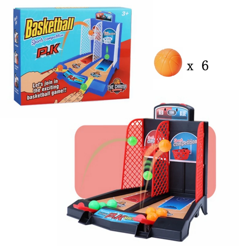 JHIALG Mini juego de baloncesto de escritorio, mini juegos de mesa para  niños pequeños, juguetes de juego de escritorio, juego de aro de baloncesto  clásico para niños, regalo de cumpleaños familiar 