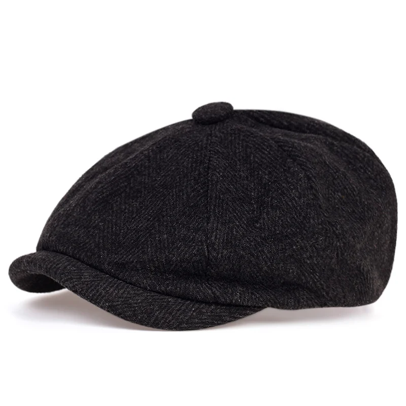 Men Tweed Newsboy Hat Beret Herringbone Gatsby Hats Street Caps Peaked Octagonal with Brim Caps Winter Spring Hip Hop Berets casual hat beret hat newsboy cap newsboy hat