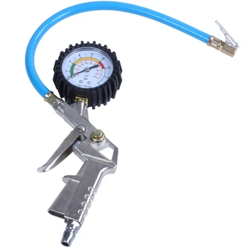 

Car Van Truck Tyre Air Line Inflator Dial Pressure Meter Gauge Compressor 220PSI