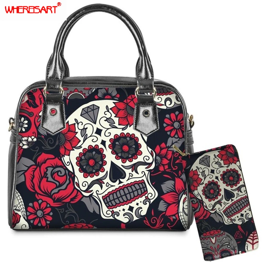 WHEREISART 2Pcs/set Sugar Skull Print Shoulder Messenger Crossbody Bag And Wallet PU Leather Top Handle Bags & Purse For Women|Top-Handle Bags- AliExpress WHEREISART 2Pcs/set Sugar Skull Print Shoulder Messenger Crossbody Bag And Wallet PU Leather Top Handle Bags & Purse For Women|Top-Handle Bags- AliExpress