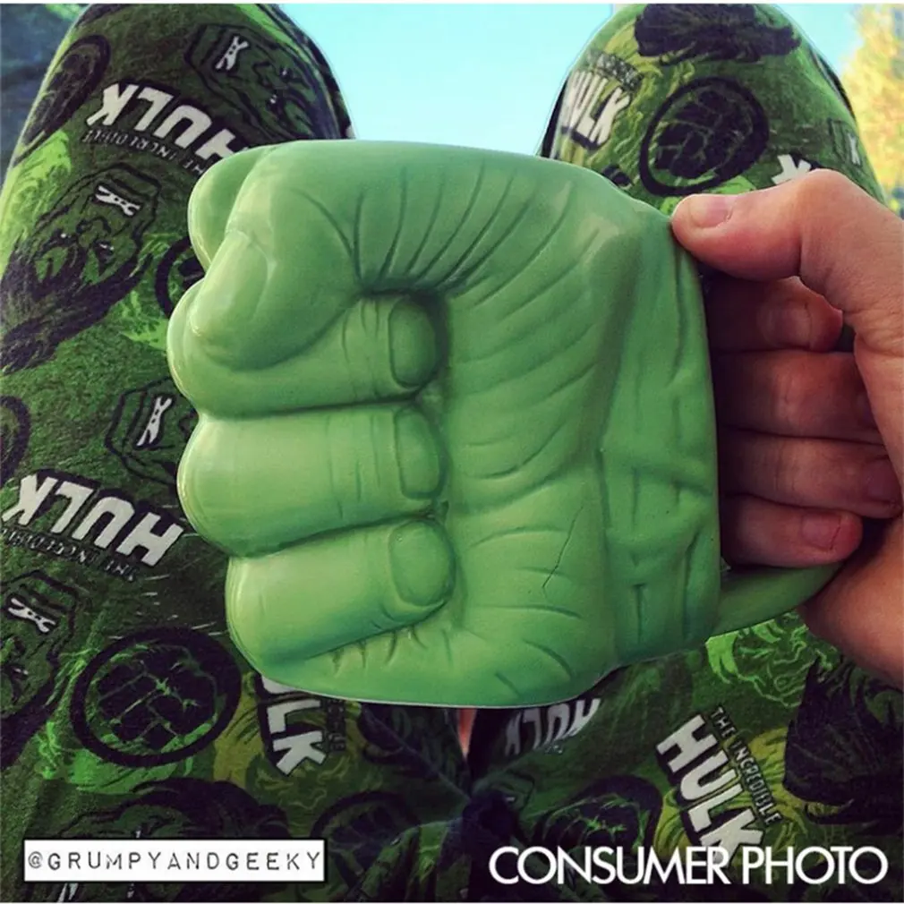 Creative ceramic cup Hulk fist ceramic cup mug gram coffee mug grip box cup home daily necessities gift