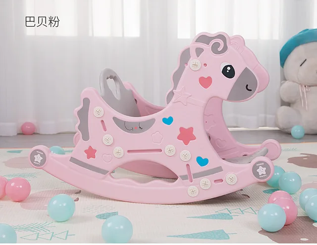 LazyChild Infant Rocking Horse For Kids 2 In 1 Baby Toy Children Stool Ride Horse Toy Multifunction Birthday Gift Dining Table 5