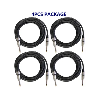 

STARAUDIO 4Pcs 15 FT(4.5M) Instrument Guitar Audio Speaker 1/4" to 1/4" Mono Male Cord Cables SSSC-450CM