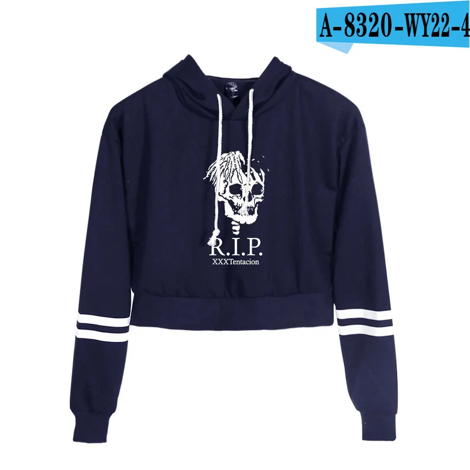 A8320-4 Модный принт sudadera xxtentacion толстовки с капюшоном женские укороченный топ рубашка пуловер Толстовка Revenge Harajuku одежда - Цвет: A8320-4