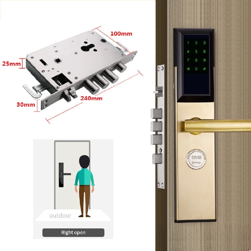 Option 3(Right Open) Bluetooth приложение умный дистанционный замок без ключа, электронная карта и цифровой пароль и ключ доступа для дома и отеля и квартиры BNB и т. Д - Цвет: Option 3(Right Open)