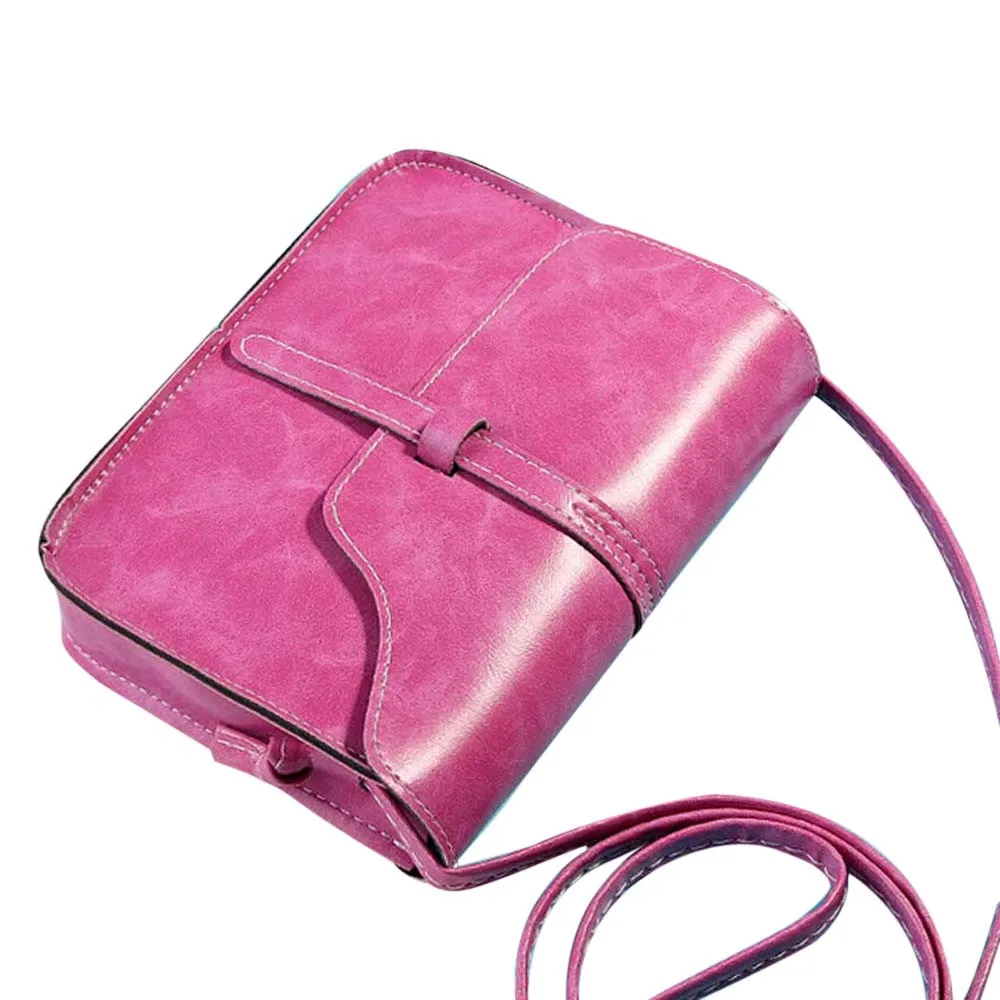 Hot Pink Сумка через плечо, сумка через плечо, винтажный кошелек, сумки для женщин, кожаная сумка для телефона, кошелек карта Упаковка bolsos - Цвет: Hot Pink