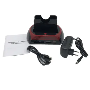 

HDD Docking Station Dual Internal Hard Disk Drive Docking Station Base HDD Enclosure for 2.5 Inch 3.5 Inch IDE/SATA USB 2.0