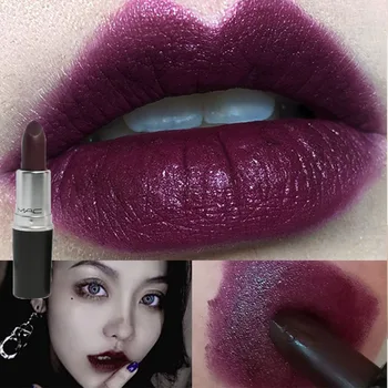 

Dark Red Sexy Matte Lipstick Long-lasting Non-stick To Cup Waterproof lip gloss Vampire Colors for Halloween Make up party