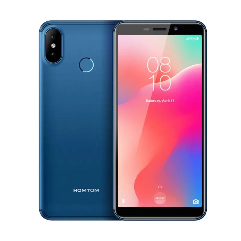 Blue HOMTOM C1 1 ГБ ОЗУ 16 Гб ПЗУ четырехъядерный мобильный телефон 5,5 дюйма 18:9 полный дисплей 13MP задняя камера смартфон отпечаток пальца сотовый телефон - Цвет: Blue