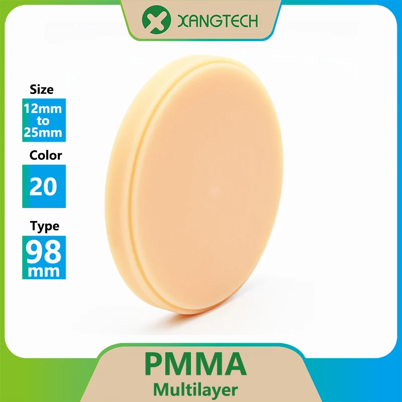 

Free Shipping XANGTECH 16 Colors Dental Multilayer Resin Pmma Block (98mm) 16-18mm for CAD CAM Open Milling System