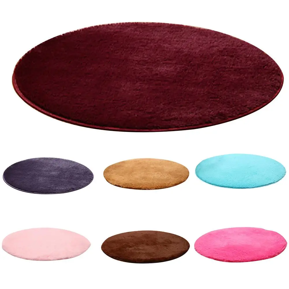 Round Fluffy Soft Rug High Quality Bathroom Carpet Antislip Floor Bath
