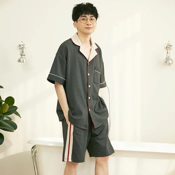 

Spring and Summer Days Cotton Short-Sleeved Shorts Two-Piece Suit Young Students Thin Cartoon Home Services 2020