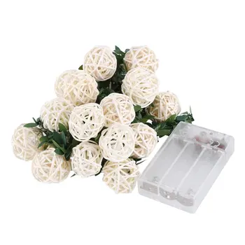 

20 LED rattan Thai rattan ball battery box light string Christmas day indoor outdoor decoration white BZ495