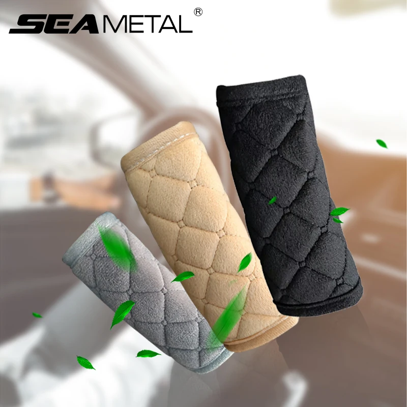 Interior Car Door Handle Cover Auto Roof Handrail Protector Cover New Doors Armrest Protective Pad Plush Covers Accessories car door handle cover