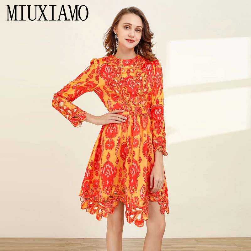 MIUXIMAO, весеннее платье, Новое поступление, высокое качество, роскошный цветок, элегантное, до колена, бархатное, черное, Повседневное платье для женщин, Vestido