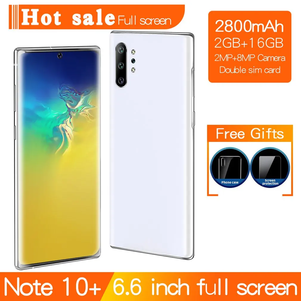 Note10+ 6.6 inch smart phone 2+16g Front camera