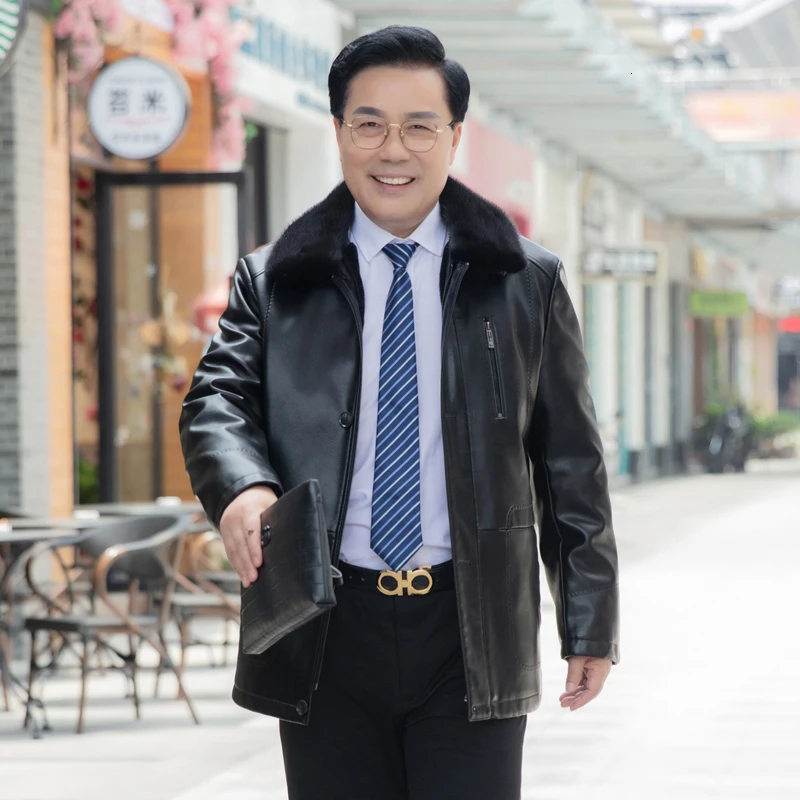 

Winter fur jacket for Men 5 x XL thick fur wool jacket synthetic fur long-haired-leg jacket