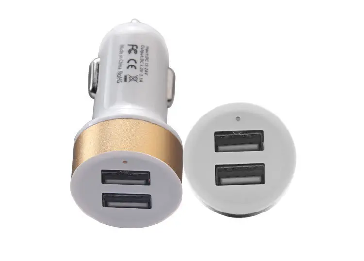 Стиль в штучной упаковке двойной USB автомобильного зарядное устройство 5-Цвет безопасный Мини