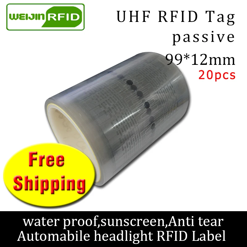 UHF RFID этикетка наклейка автомобильное освещение EPC6C 915mhz868mhz860-960MHZ 20 шт. Бесплатная