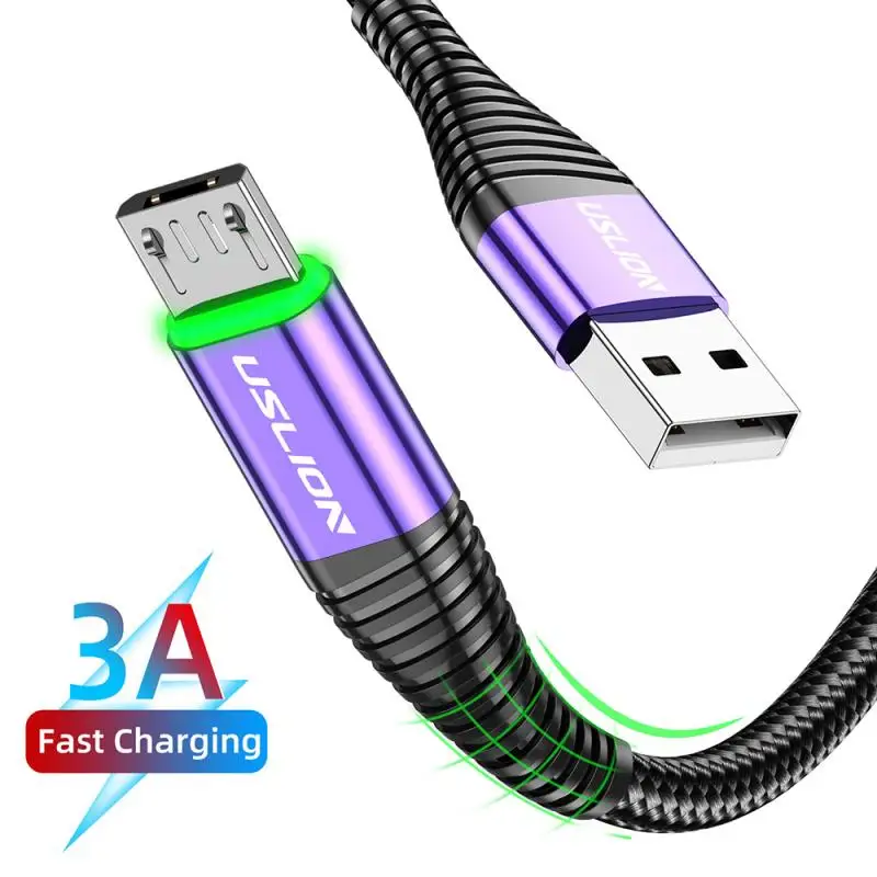 Micro USB кабель Led 3.0A Быстрая зарядка для Usb кабелей 0 5 м/1 м/2 м кабели передачи