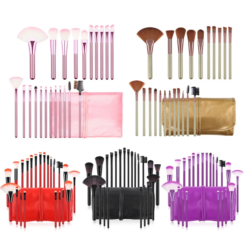 Новинка 22 шт./компл. кисти для макияжа с деревянной ручкой сумкой ресниц/теней