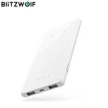 Banco de energía BlitzWolf BW-P7, diseño delgado de 5000mAh, USB para iPhone 11 Pro X XS Max 8 Plus para Samsung S9/S9 + S8 Note 9-blanco