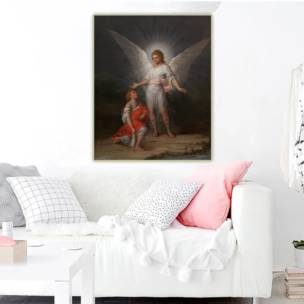 Citon Francisco Goya《Tobias and the Angel》Canvas Art Oil Painting Artwork Poster Picture Wall Background Decor Home Decoration | Дом и сад