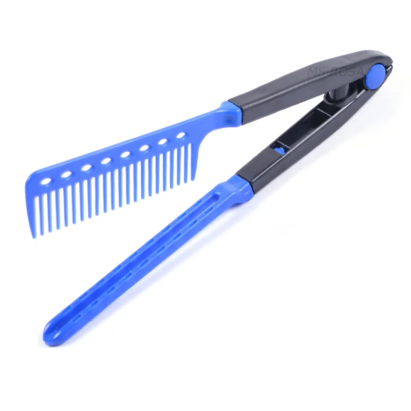 Щипцы для завивки волос, мини выпрямитель для волос, утюжок для выпрямления волос, инструменты для укладки волос, утюжок для выпрямления бороды - Цвет: Blue-manual