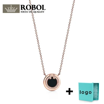 

High quality original 925 sterling silver classic Tif chain necklace with original carved ladies jewelry gift free wholesale