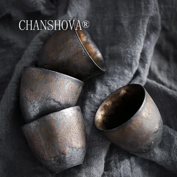 

CHANSHOVA 35ml Chinese retro Handmade Pottery Teacup High Temperature Small liquor cup China ceramics tea set H419