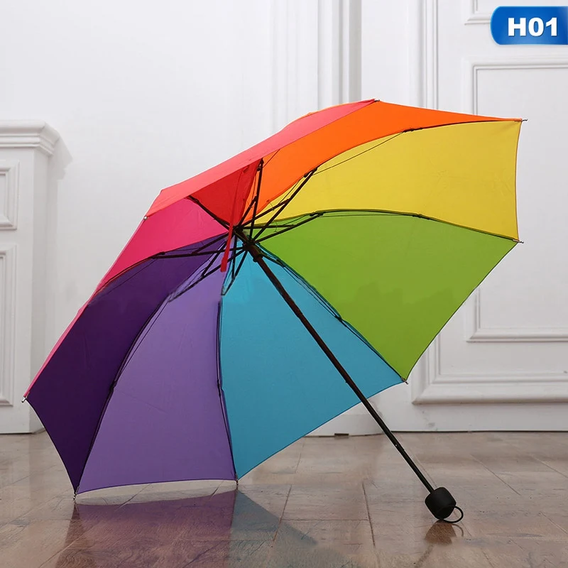Guarda Chuva дети Umberlla Красочные Путешествия Радуга складной Umberllas маленькое искусство защита от дождя Paraguas Parapluie Z545 - Цвет: 15024H01
