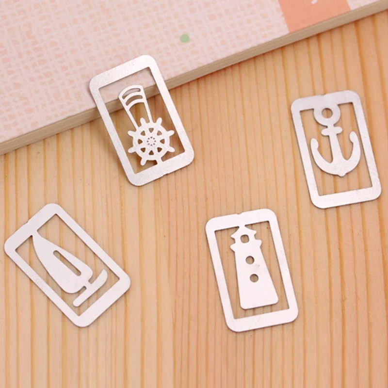 100pcs/lot Metal Bookmark Clip Cartoon Animal Paper Clips Sliver Bookmarks For Books Teacher Gift Book Marks Marker School Prize