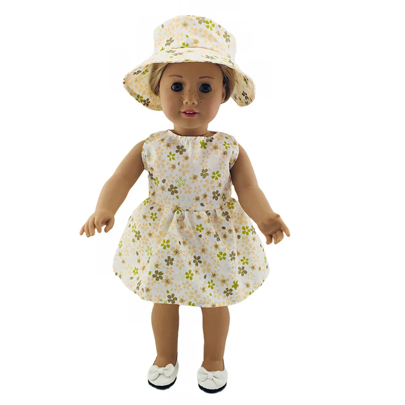 Американская Девушка 18-дюймовый Америка Детский жакет из денима для девочки; Одежда для куклы кукла сломанной платье с цветочным принтом