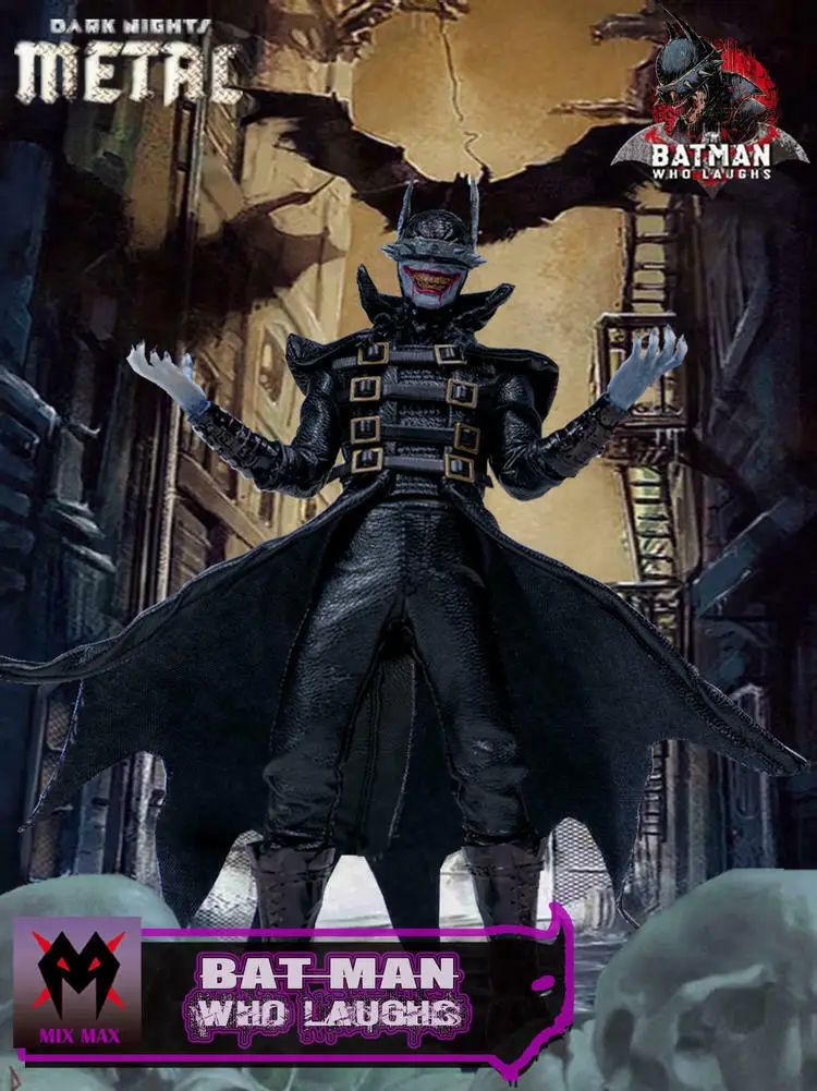 MixMax 1/12, набор металлических комплектов для мужчин с Бэтменом, который смеется, темные ночи, набор головок и одежды, аксессуар, модель для 6 дюймов, Mezco, фигурка для тела