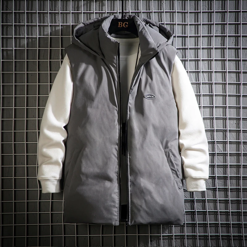 

Japanese men's plus size reflective hooded cotton vest