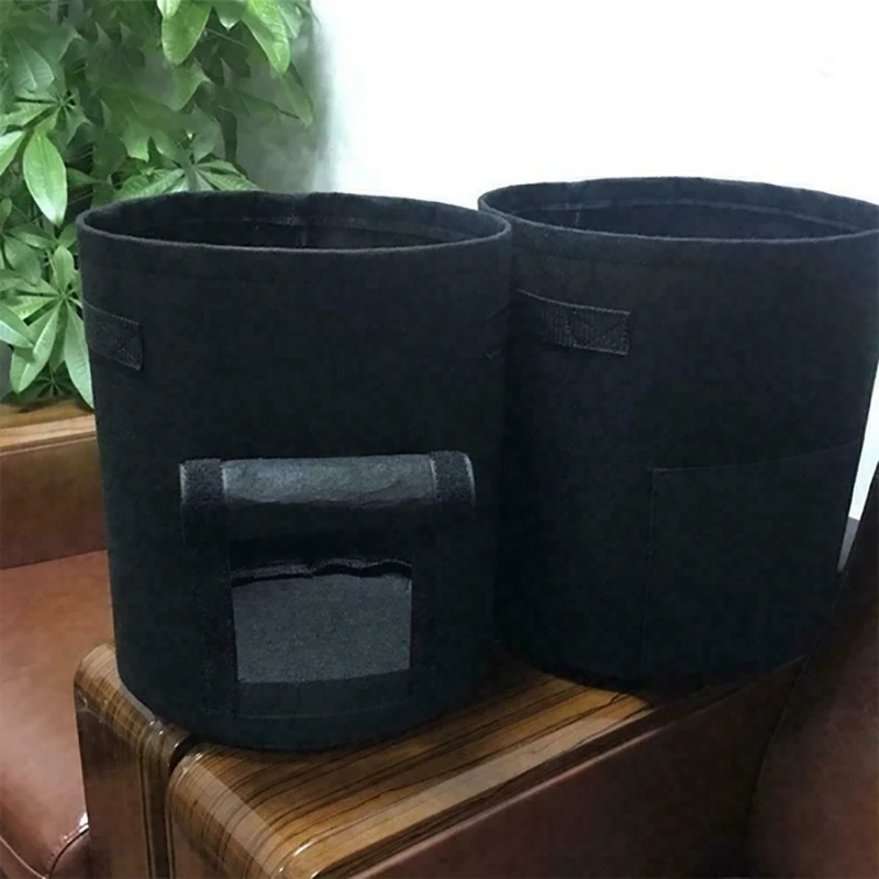 black M Новое выращивание картофеля мешок питомника томатное растение DIY картофеля посадки ведро Войлок выращивать цветок ткань выращивать горшок нетканые пакеты для рассады - Цвет: black M