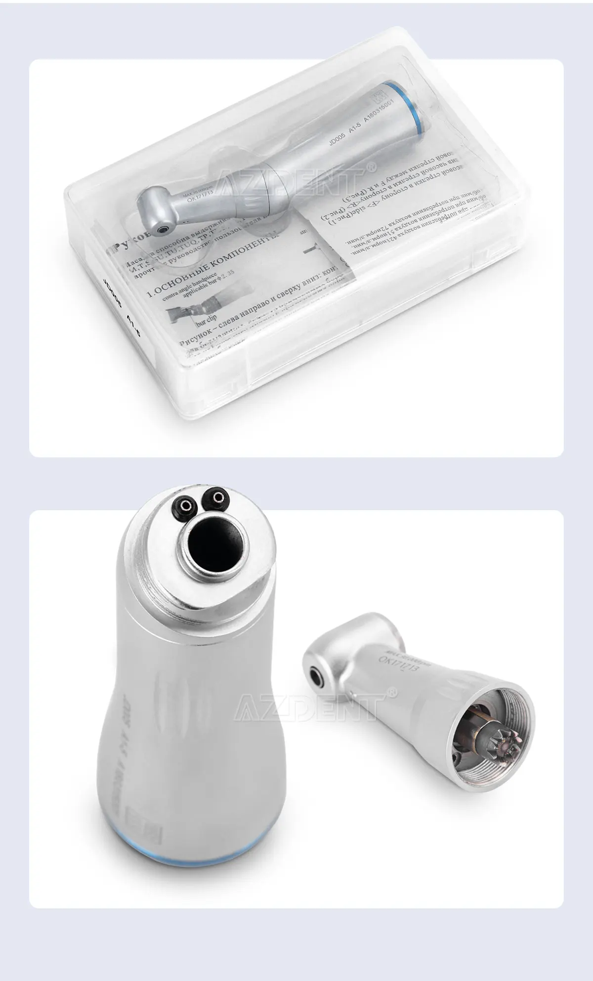 AZDENT Dental Interner Wasserspray Winkelstück Handstück mit niedriger Geschwindigkeit Druckknopf Zahnmedizinwerkzeug Zahnärzte – Detail 8