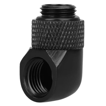 

12.9Mm G1/4 Thread 90 Degree Rotary Tube Connector Fitting For Pc Water Cooling Black