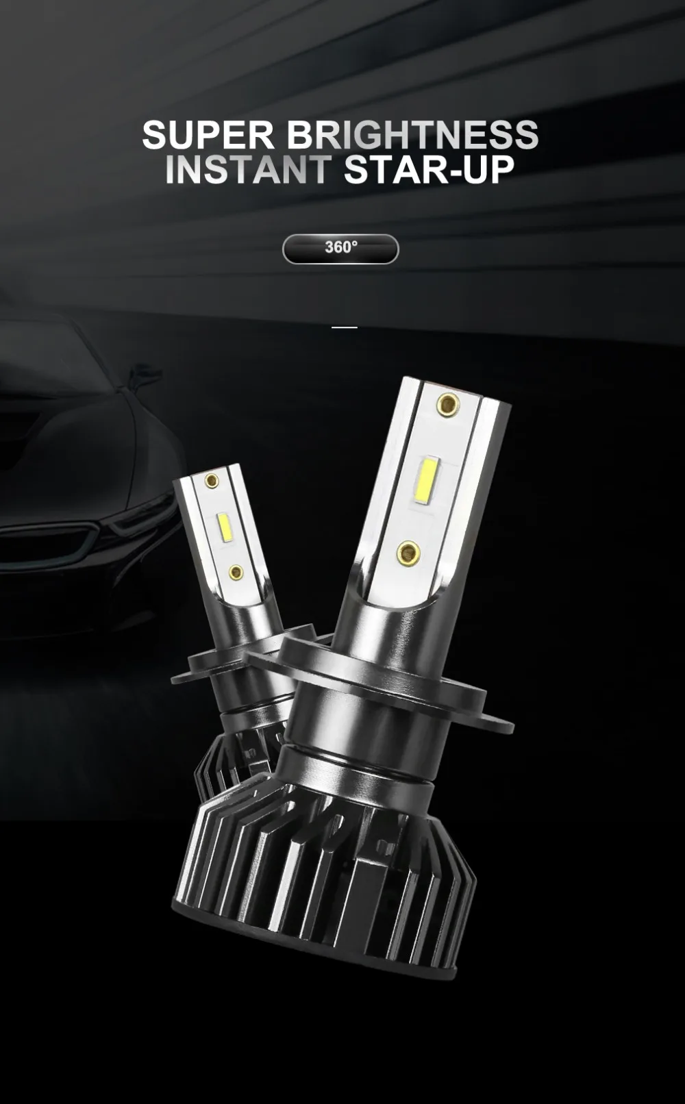 NLpearl 2x H1 светодиодные мини-лампы накаливания 60 Вт 10000LM H4 Led H7 4300K H11 H8 H9 H3 Led 9005 HB3 HB4 9006 6500K 8000K Автомобильные светодиодные лампы