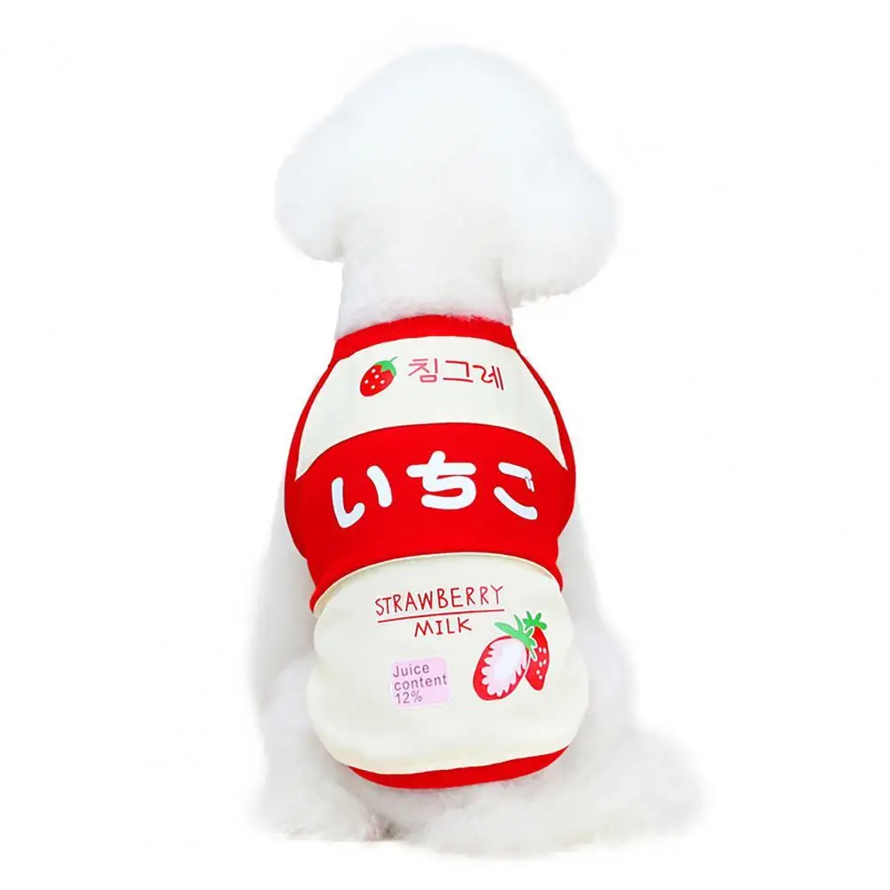 Одежда для домашних животных с буквенным принтом клубника Банан Фрукты дышащий