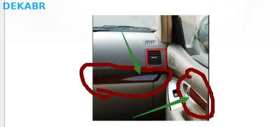 Для Toyota Prado 2003-09 год LC120 6 штук из красного дерева инструментальный центр вентиляция кондиционер выпускные отверстия хромированная отделка