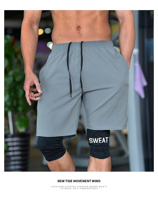 Pantaloncini Uomo Running 2-in-1: 2 Pezzi, 5'' E 9'', Leggeri E Traspiranti Con Tasche Zip - Ideali Per Palestra, Corsa E Sport Estivi - Foto 5