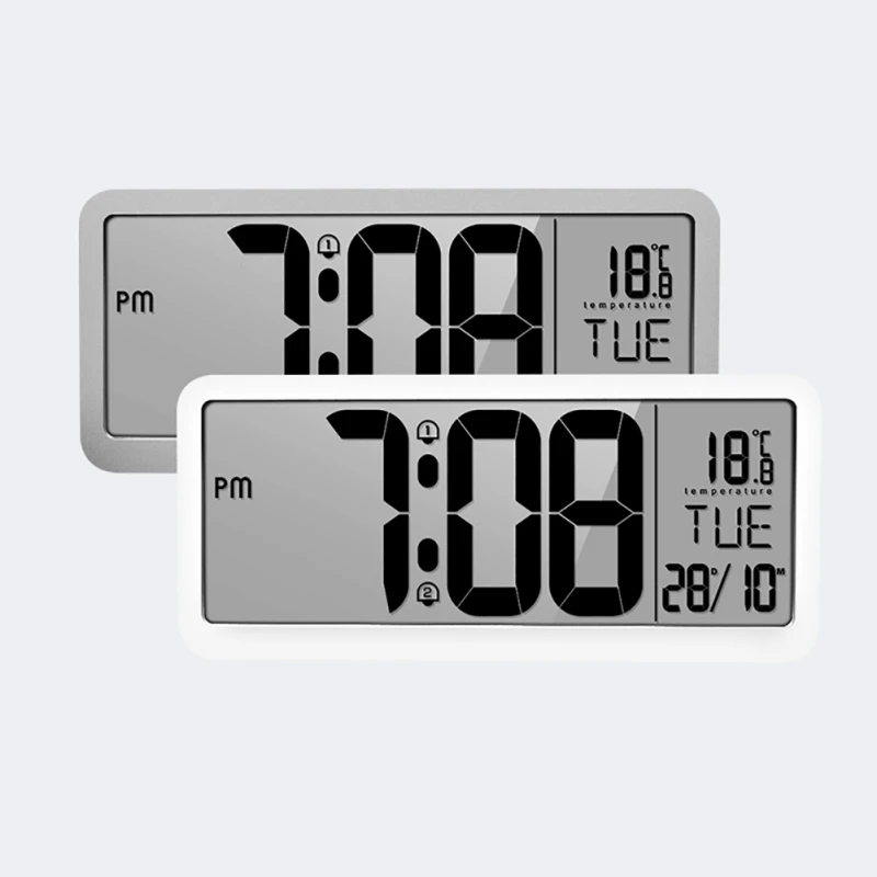 

Digital LED Alarm Clock Large Number Desk Clocks Electronic AC Powered Led Wall Clock Red Display Watch Modern Home Decoration