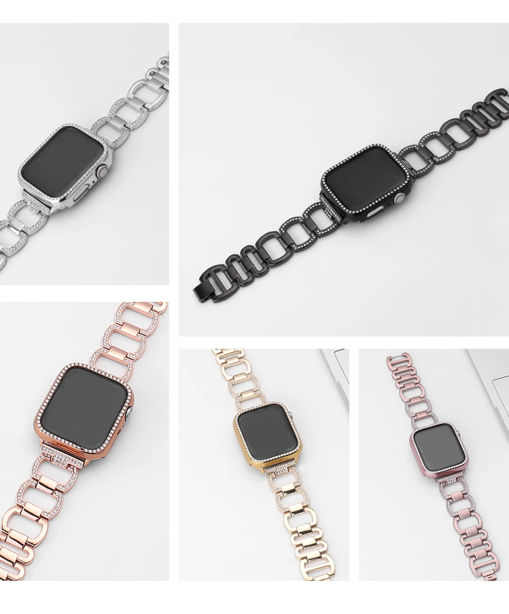 Шикарный бампер для Apple watch, чехол для Apple watch 4, 5, 44 мм, 40 мм, 42 мм, 38 мм, Алмазный защитный чехол iWatch 5, 4, 3, 2, 1, аксессуары